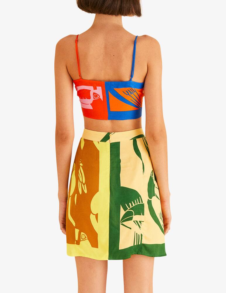 rinascente Farm Rio Minigonna con tucani arcobaleno misti