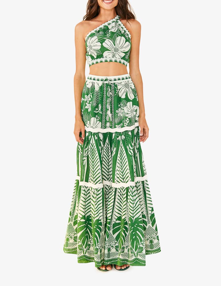 rinascente Farm Rio Macaw elegance maxi skirt