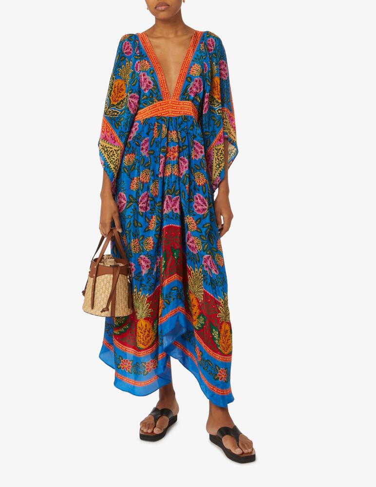 rinascente Farm Rio Pineapple garden maxi kaftan dress