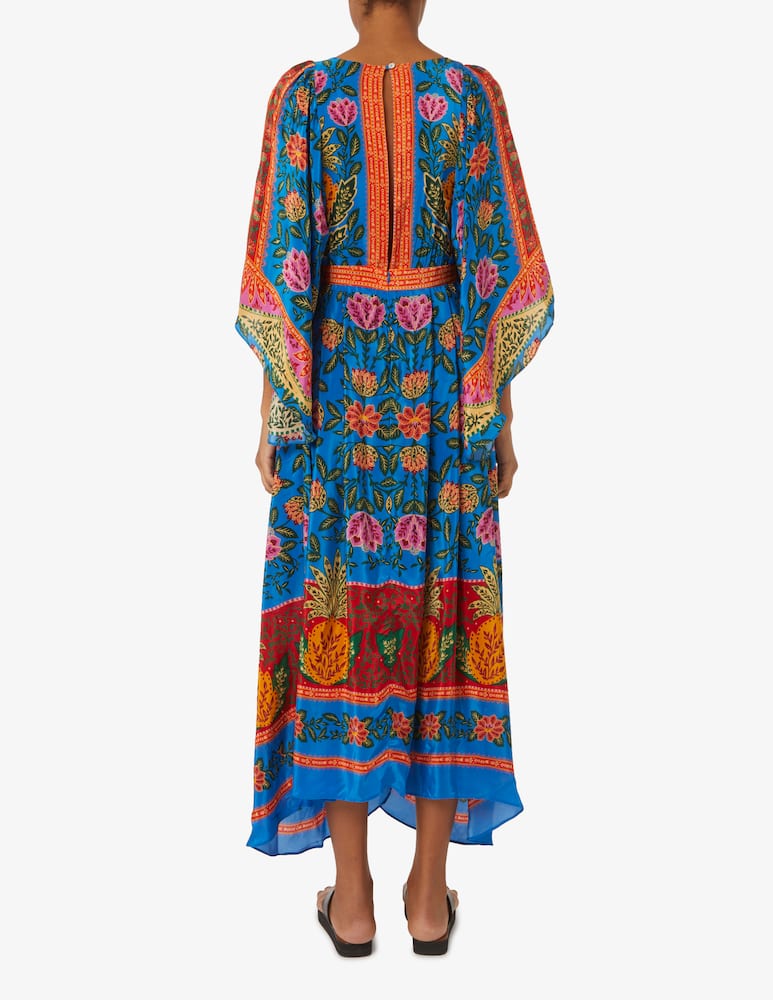 rinascente Farm Rio Pineapple garden maxi kaftan dress
