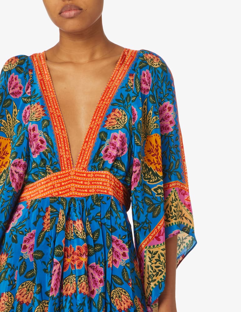 rinascente Farm Rio Pineapple garden maxi kaftan dress