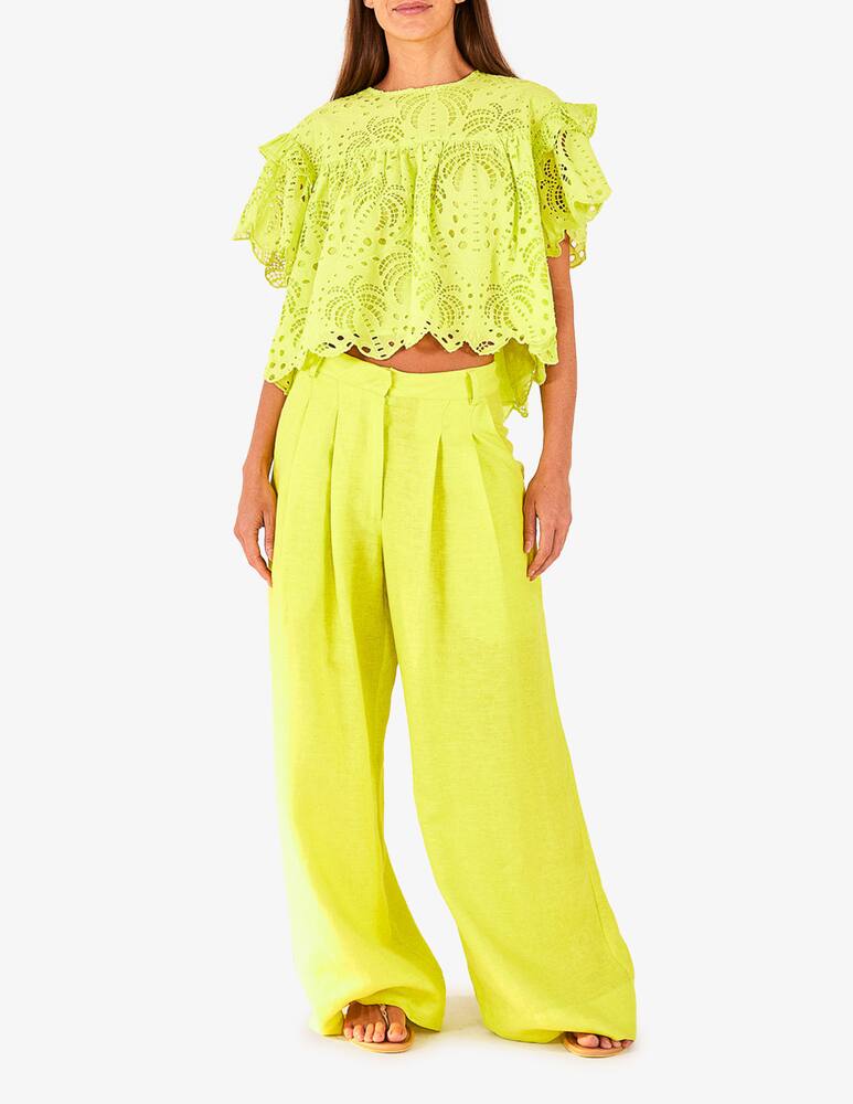 rinascente Farm Rio Lime green palm tree richilier top