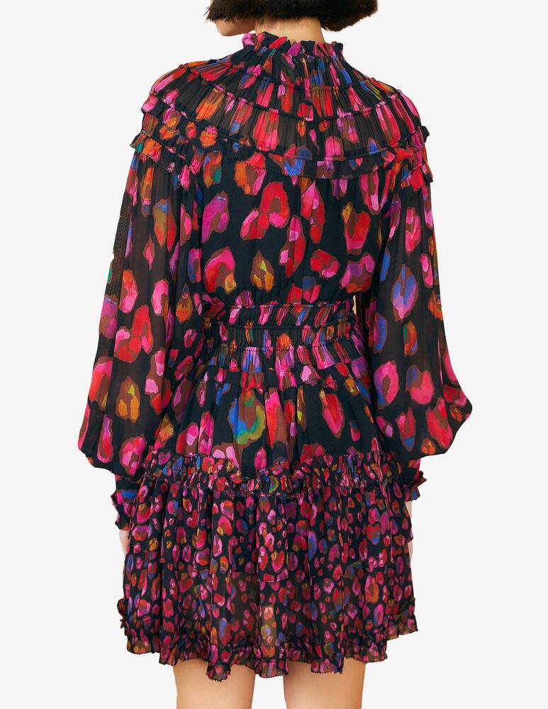 rinascente Farm Rio Mini abito con volant leopardati iridescenti