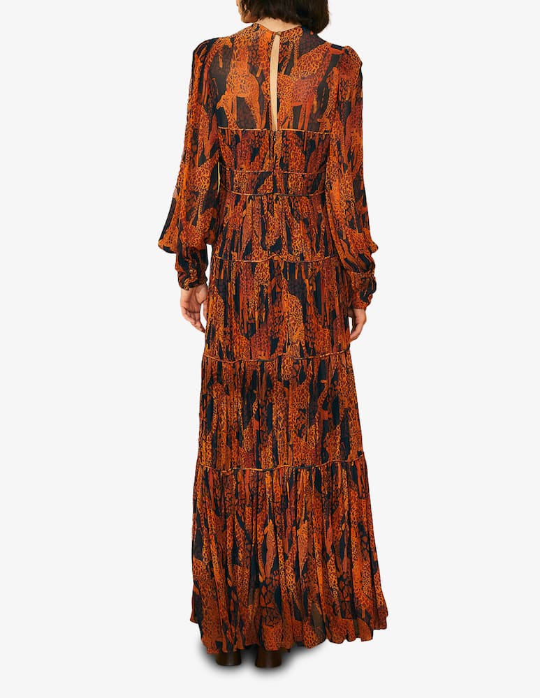 rinascente Farm Rio Abito maxi con maniche a sbuffo Giraffes