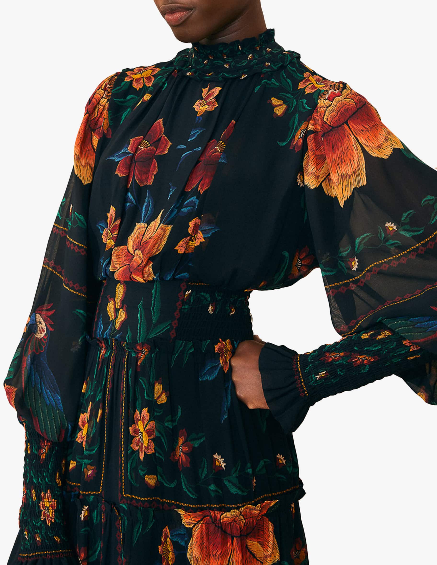 Farm Rio
 Macaws Garden Floral Midi-Dress main image 0