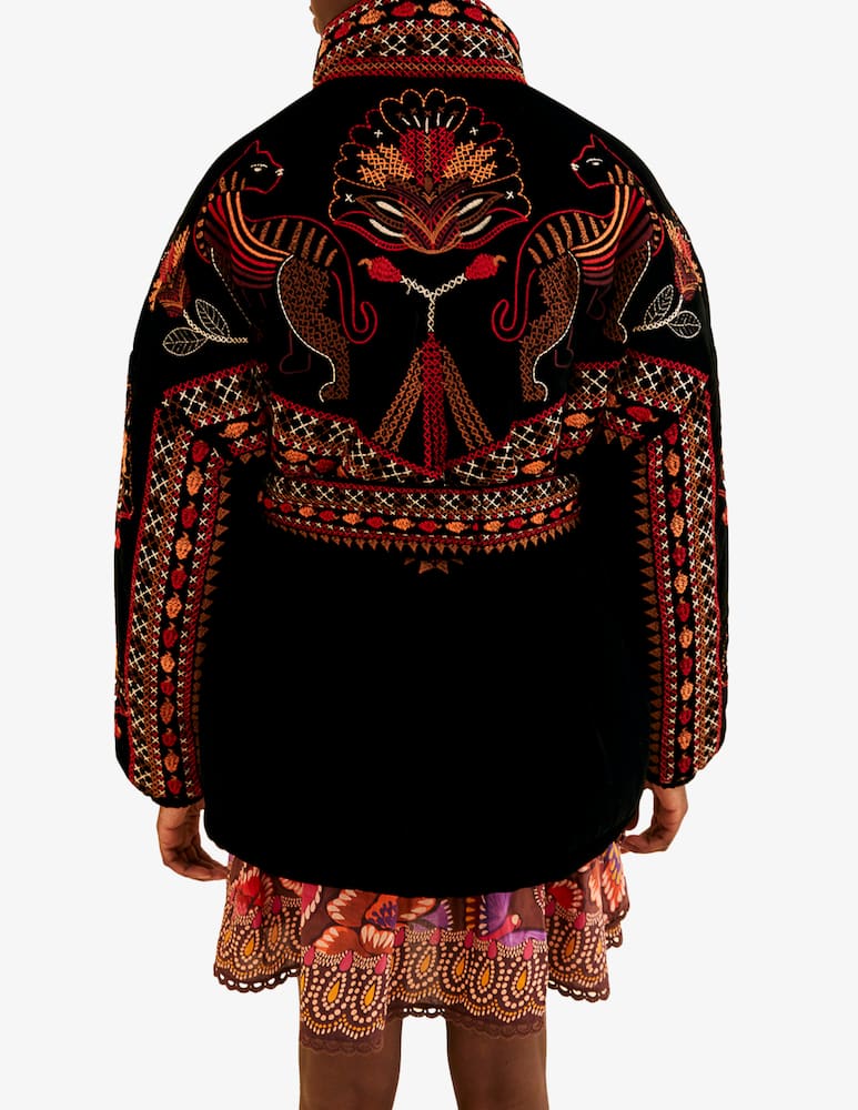 rinascente Farm Rio Nature beauty embroided puffer jacket