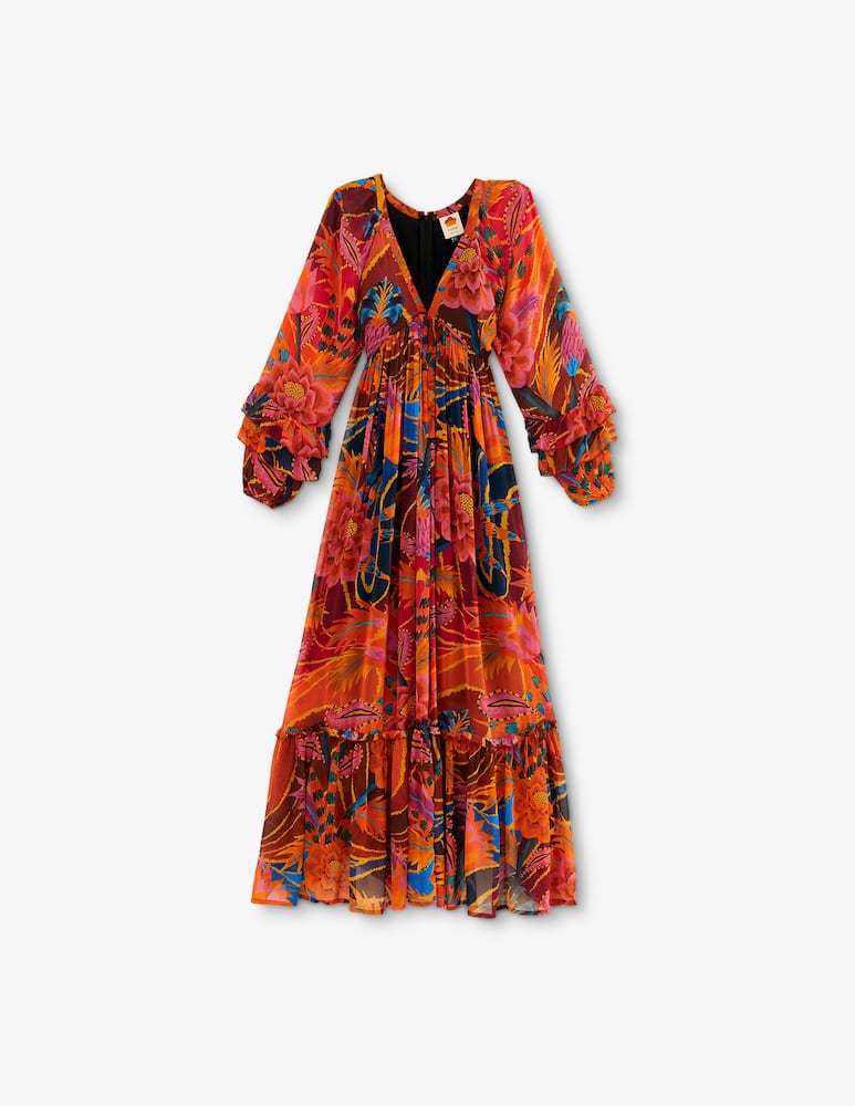 rinascente Farm Rio Long sleeve maxi dress