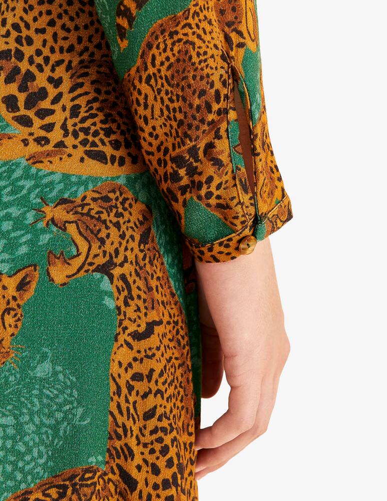 rinascente Farm Rio Artsy leopards v neckline maxi dress