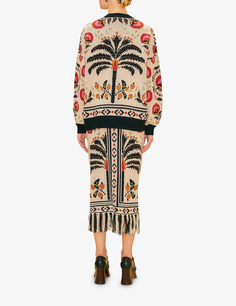rinascente Farm Rio Palms paradise sand knit cardigan