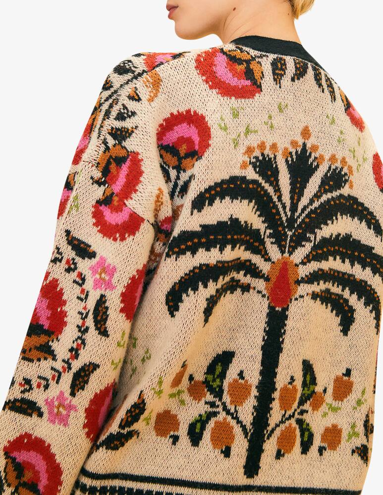 rinascente Farm Rio Palms paradise sand knit cardigan