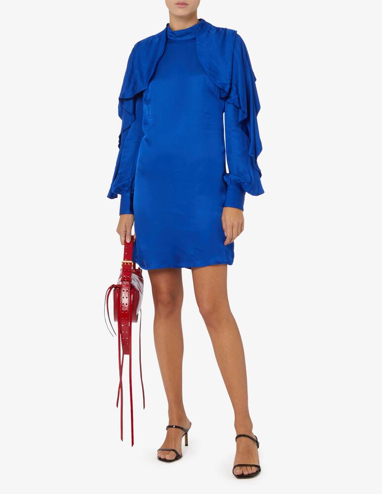 rinascente Farm Rio Backless ruffled sleeve mini dress