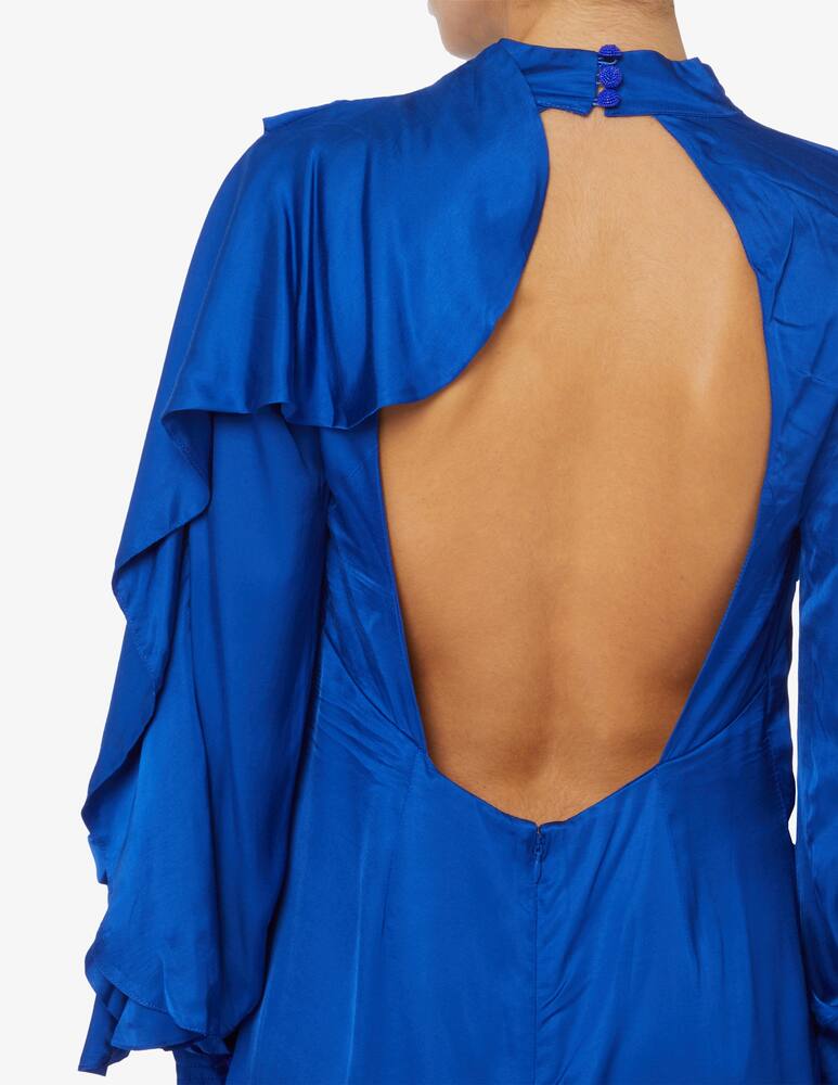 rinascente Farm Rio Backless ruffled sleeve mini dress