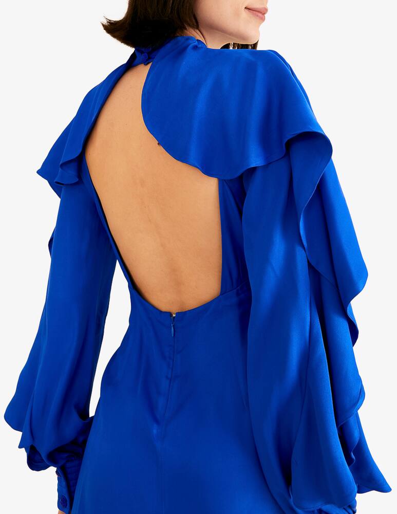 rinascente Farm Rio Backless ruffled sleeve mini dress