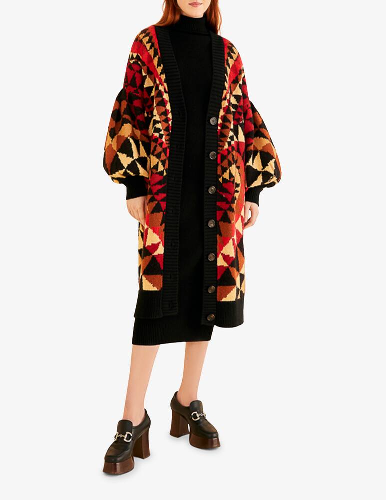 rinascente Farm Rio Maxi cardigan in maglia con decorazione a cuori