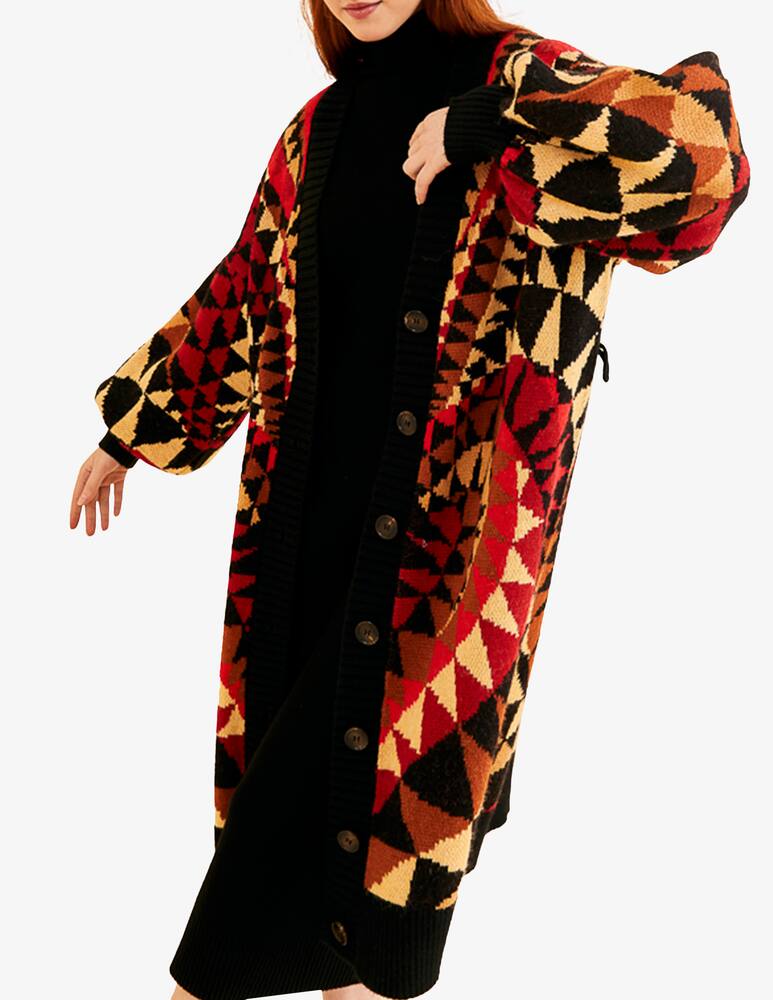 rinascente Farm Rio Maxi cardigan in maglia con decorazione a cuori