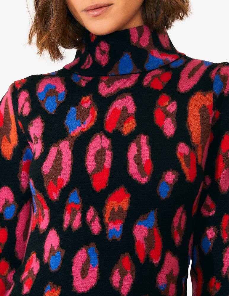 rinascente Farm Rio Iridescent leopards cut out knit mini dress