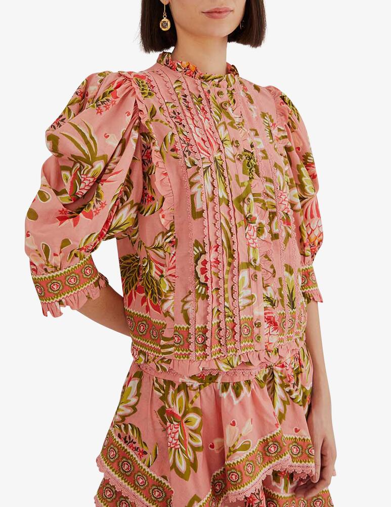 rinascente Farm Rio Camicetta a maniche corte rosa tenue floreale Aura