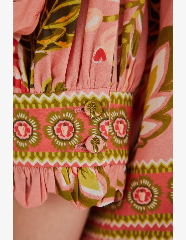 rinascente Farm Rio Camicetta a maniche corte rosa tenue floreale Aura