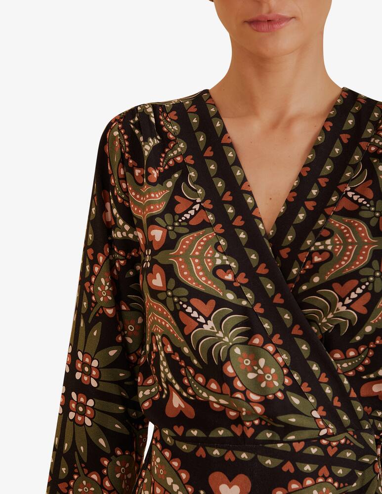 rinascente Farm Rio Miniabito a maniche lunghe avvolto in una sciarpa Martina