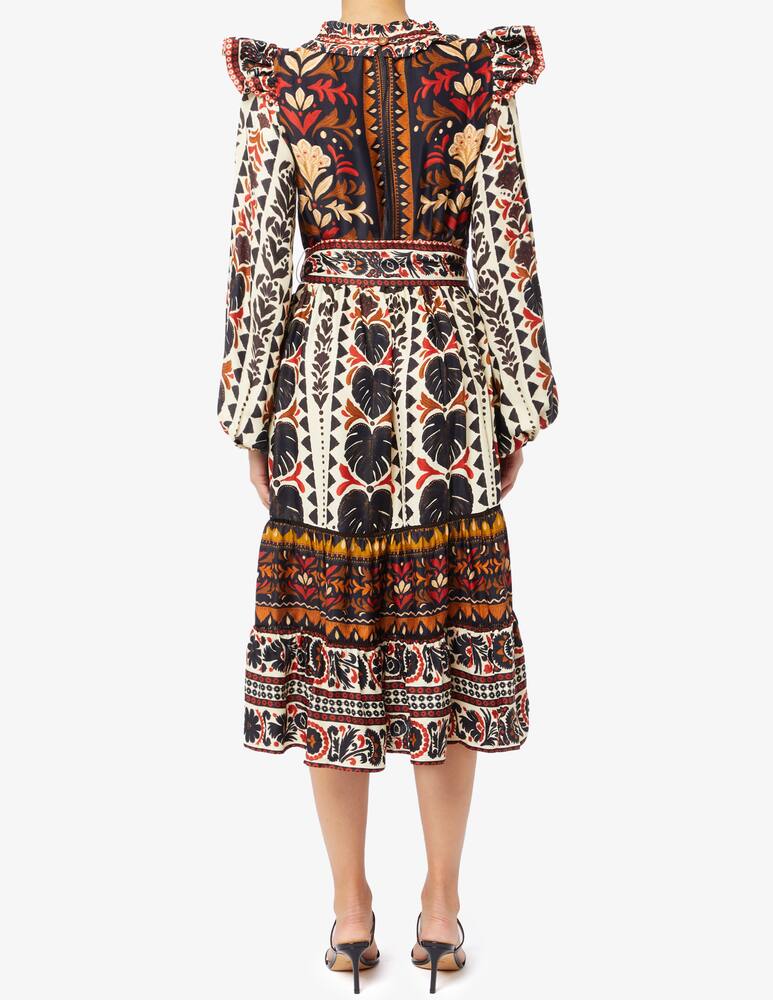 rinascente Farm Rio Tapestry garden high neck long sleeve dress