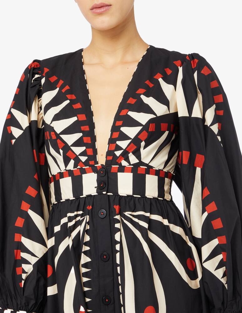 rinascente Farm Rio Coconut grove puffed sleeve maxi dress