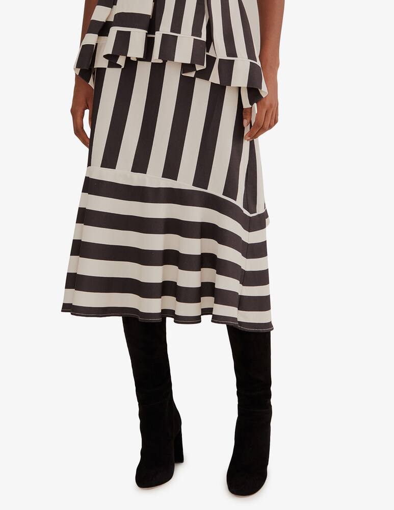 rinascente Farm Rio Mixed stripes midi skirt