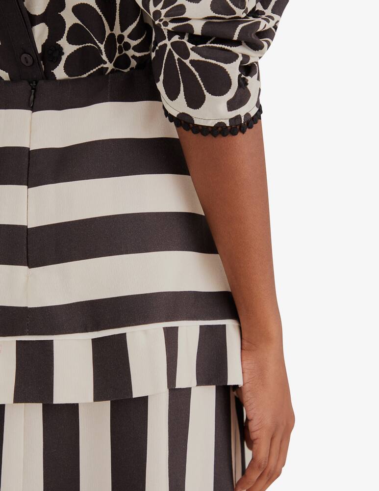 rinascente Farm Rio Mixed stripes midi skirt
