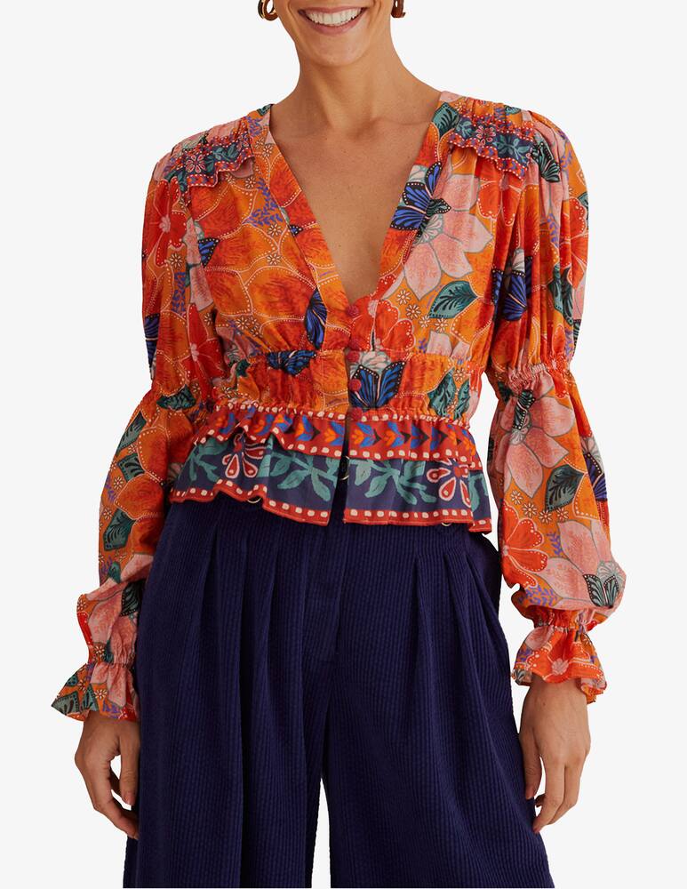 Farm Rio Marias cotton blend blouse - picture 1 Farm Rio Marias cotton blend blouse - picture 1