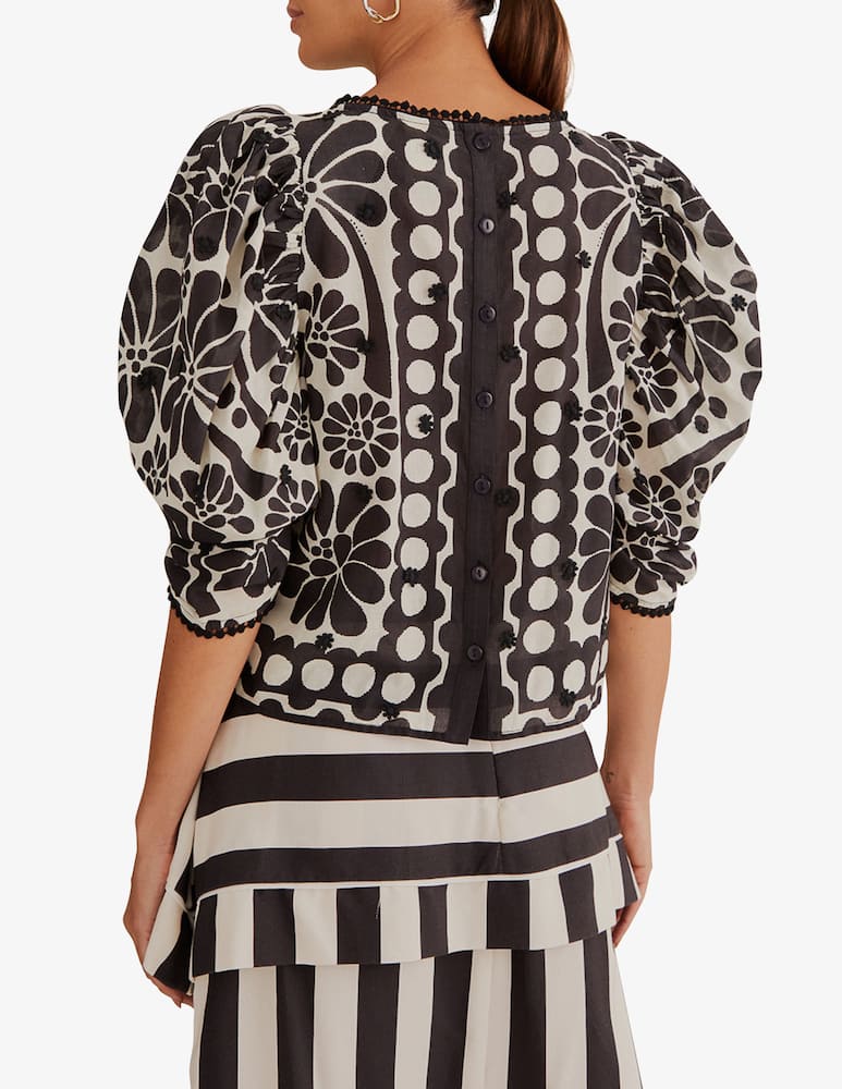 Farm Rio Blusa Palermo con maniche a sbuffo - immagine 2 Farm Rio Blusa Palermo con maniche a sbuffo - immagine 2
