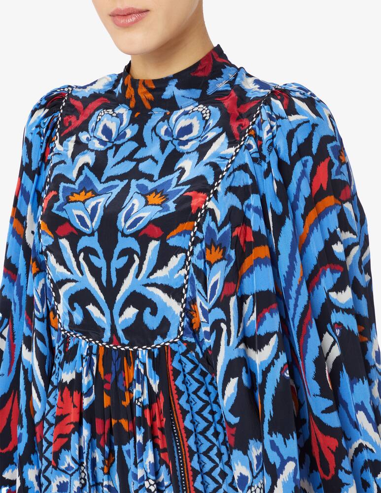 rinascente Farm Rio Maxi abito a maniche lunghe con sciarpa tucani