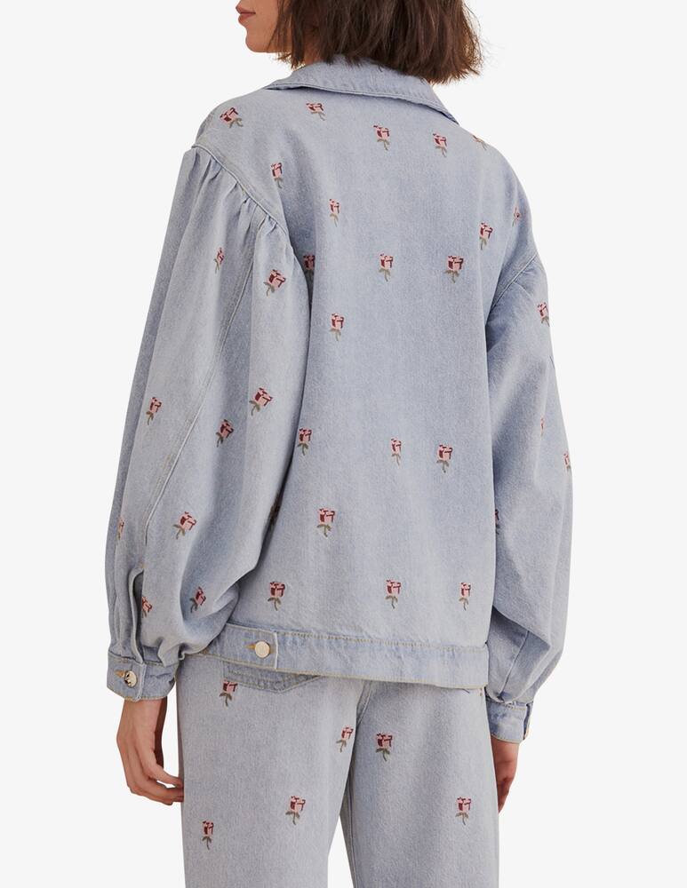 rinascente Farm Rio Rose embroidery denim jacket