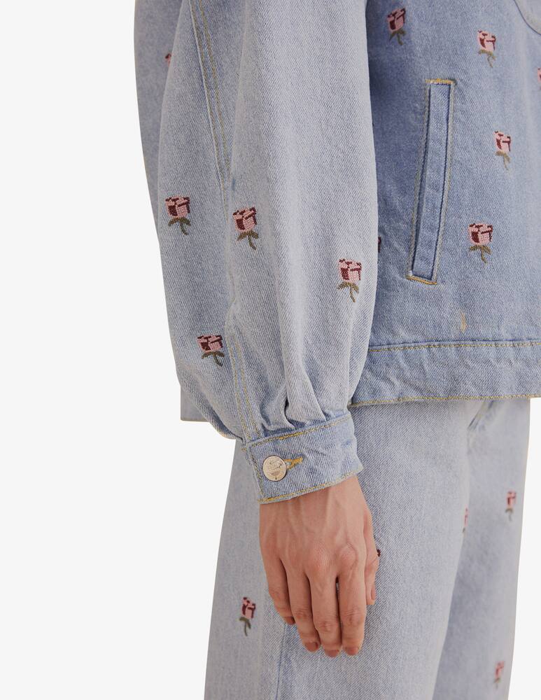 rinascente Farm Rio Rose embroidery denim jacket