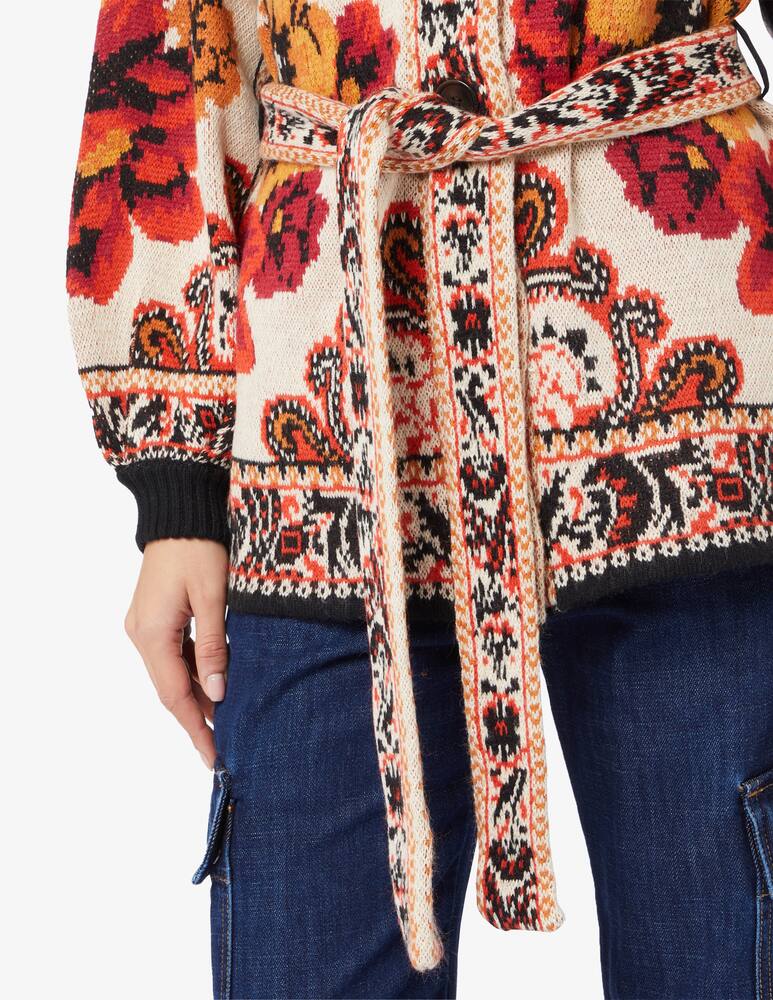 rinascente Farm Rio Winter tapestry sand knit cardigan