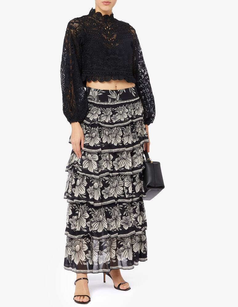rinascente Farm Rio Pasley bloom tiered skirt