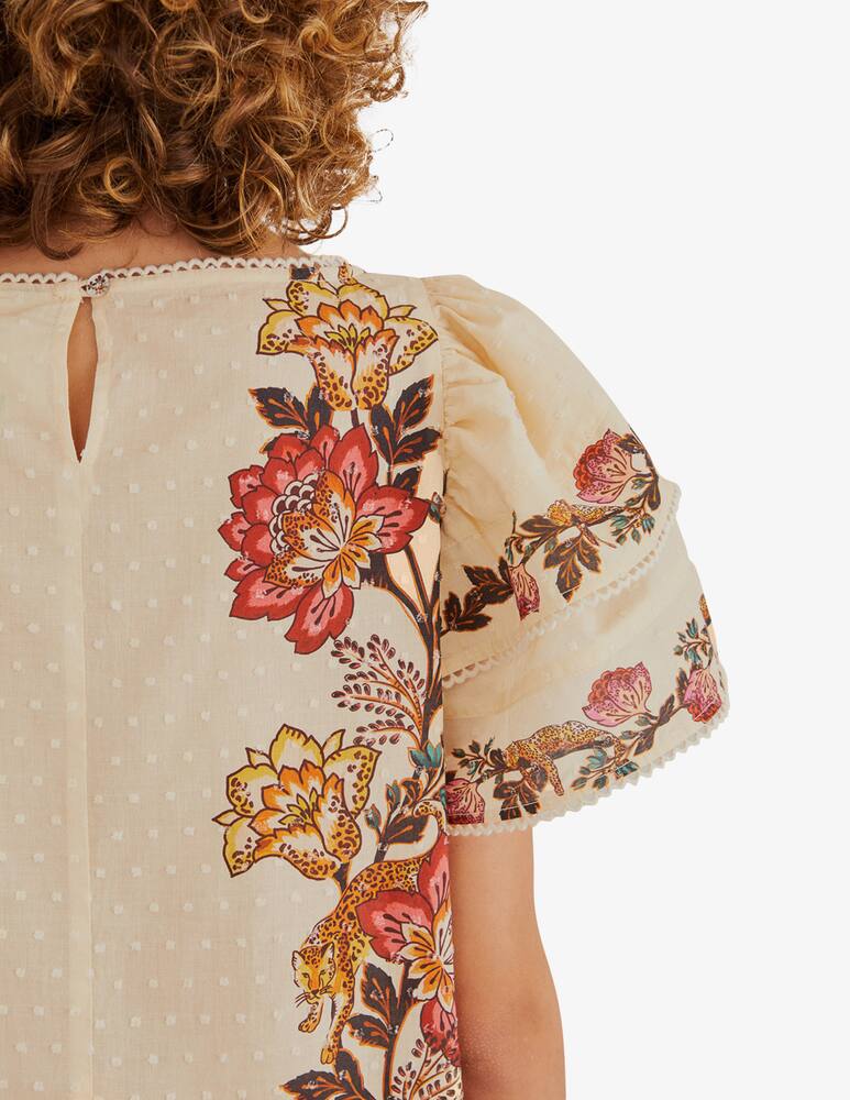 rinascente Farm Rio Blusa sabbia a fiori leopardati