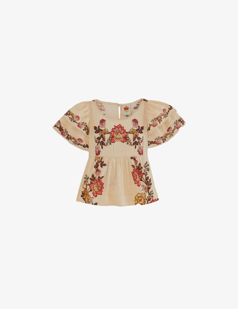 rinascente Farm Rio Blusa sabbia a fiori leopardati