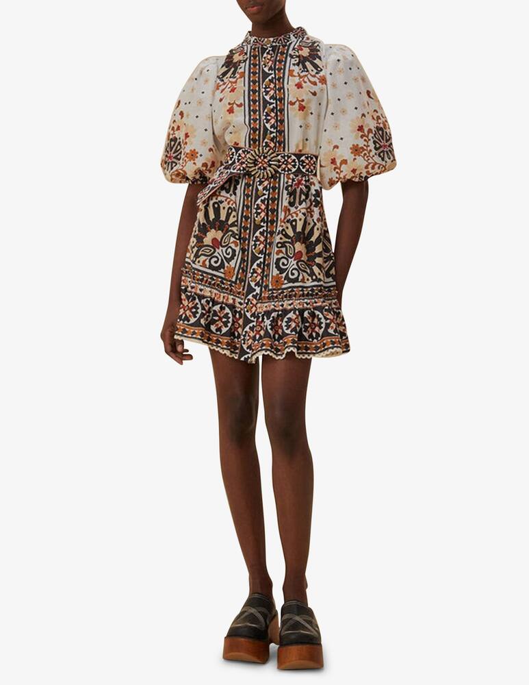 rinascente Farm Rio Flower fan tapestry mini dress