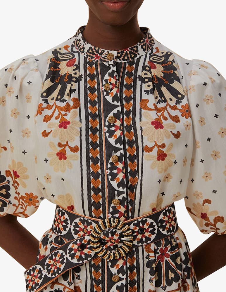 rinascente Farm Rio Flower fan tapestry mini dress