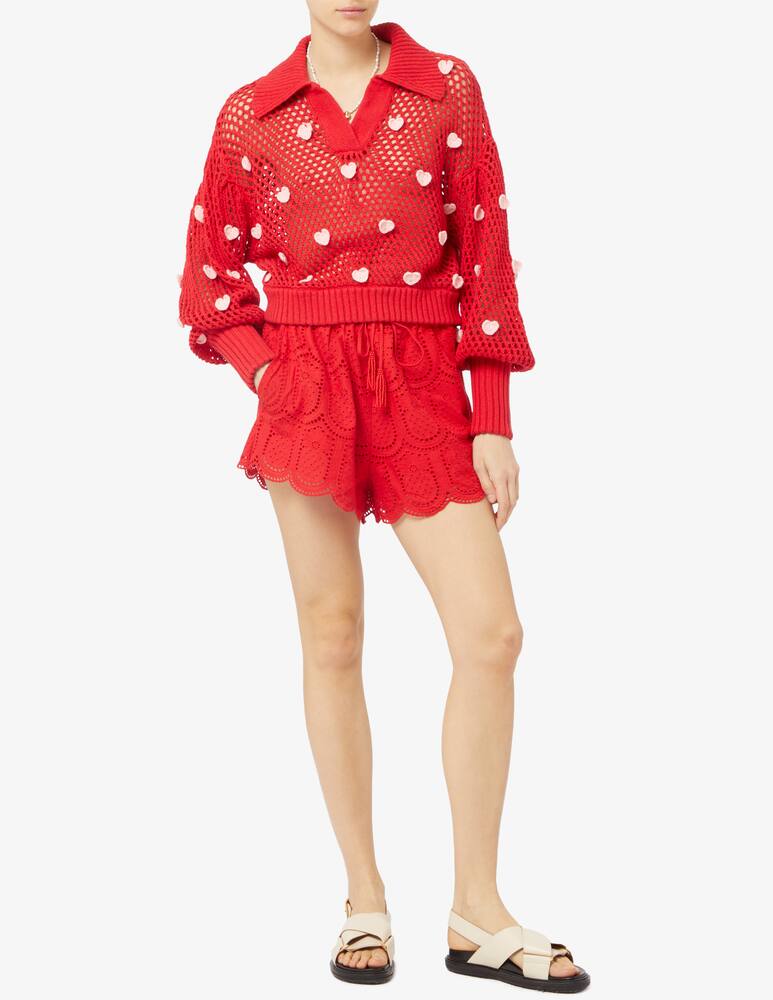 rinascente Farm Rio Handmade hearts knit sweater