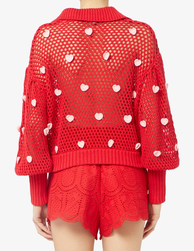 rinascente Farm Rio Handmade hearts knit sweater