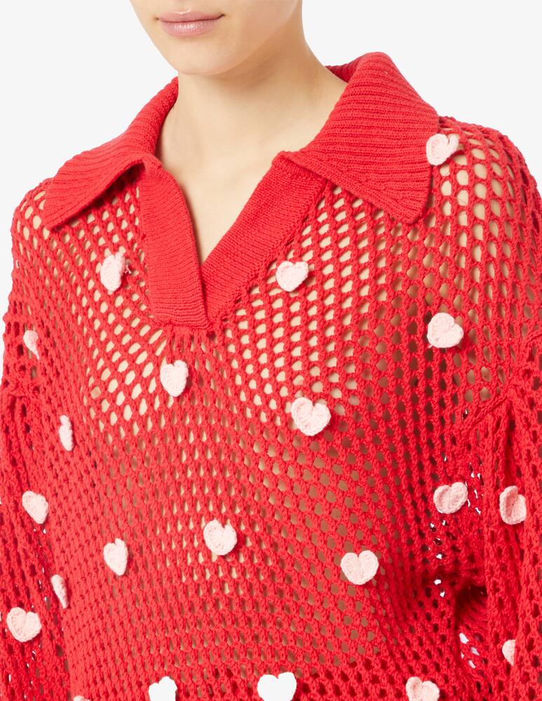 rinascente Farm Rio Handmade hearts knit sweater