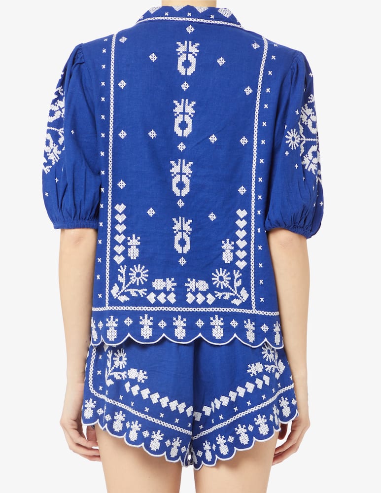 rinascente Farm Rio Embroidered short sleeve shirt
