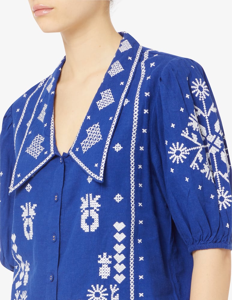 rinascente Farm Rio Embroidered short sleeve shirt
