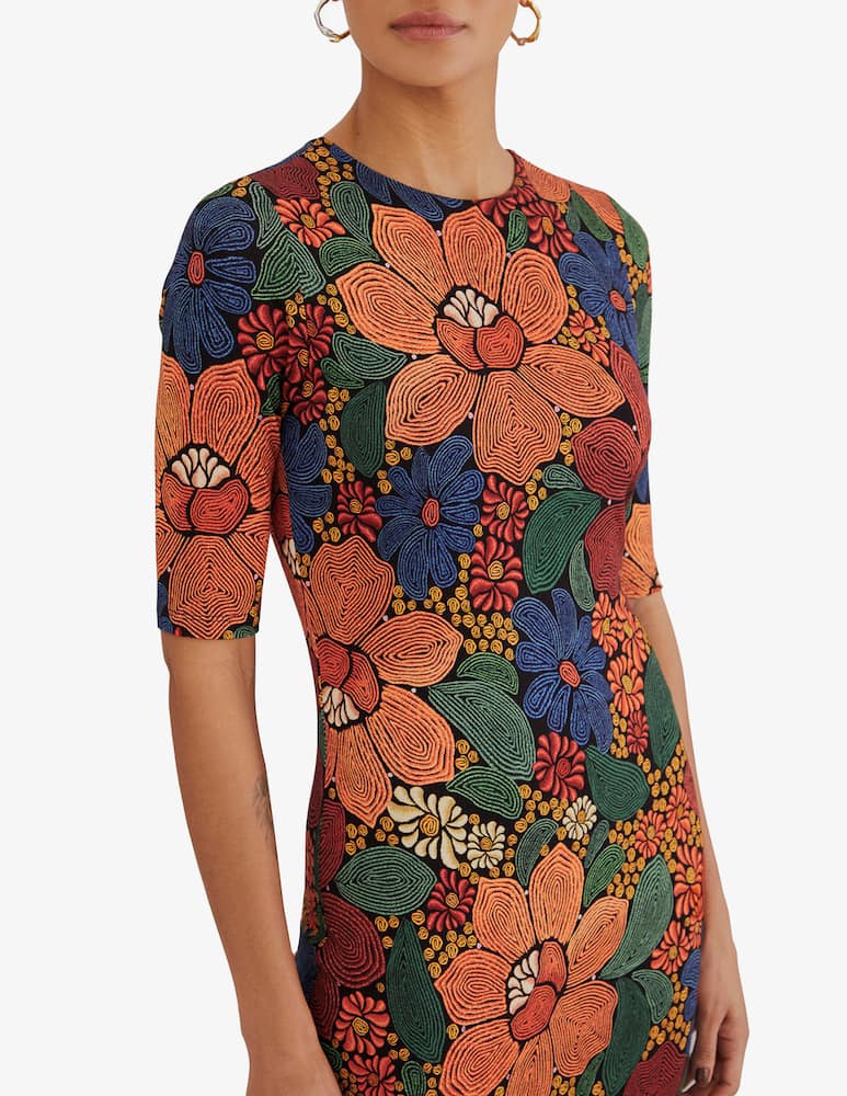 Farm Rio Vestito midi con fiori - immagine 4
