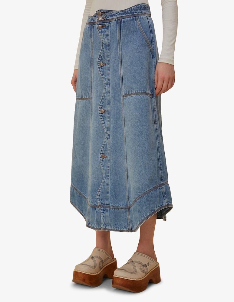 Farm Rio Denim wave skirt - picture 1 Farm Rio Denim wave skirt - picture 1