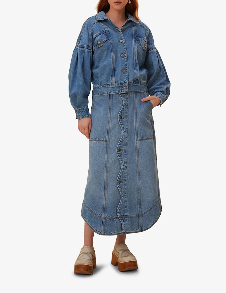 Farm Rio Denim wave skirt - picture 2 Farm Rio Denim wave skirt - picture 2
