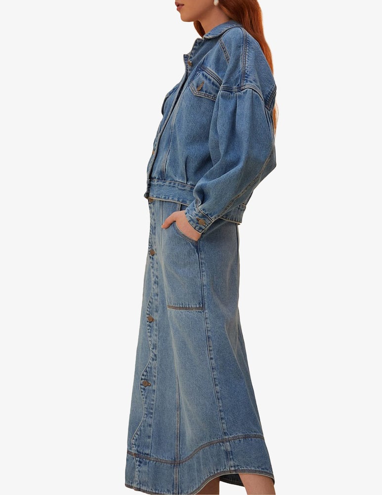 Farm Rio Denim wave skirt - picture 4 Farm Rio Denim wave skirt - picture 4