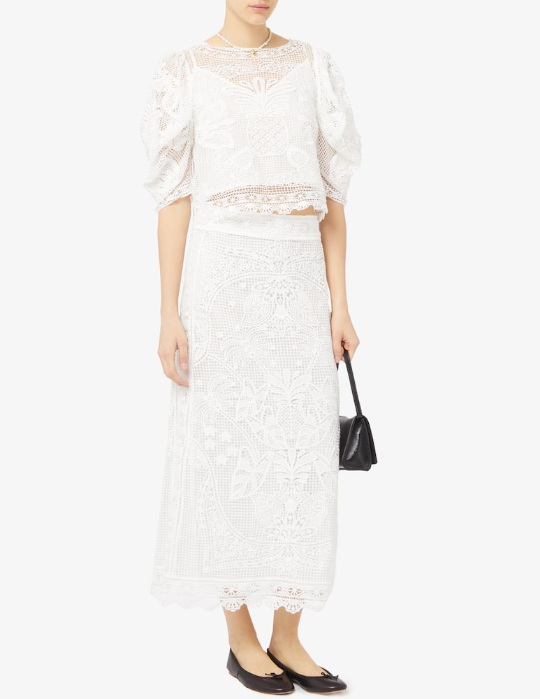 rinascente Farm Rio Guipire midi skirt