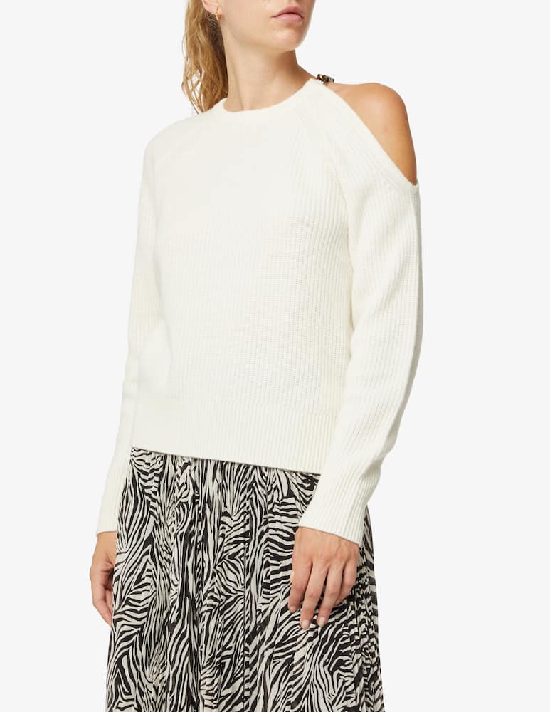 rinascente Michael Michael Kors Jumper shoulder cutout with chain - White
