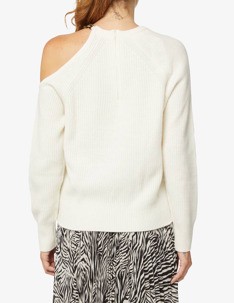 rinascente Michael Michael Kors Jumper shoulder cutout with chain - White